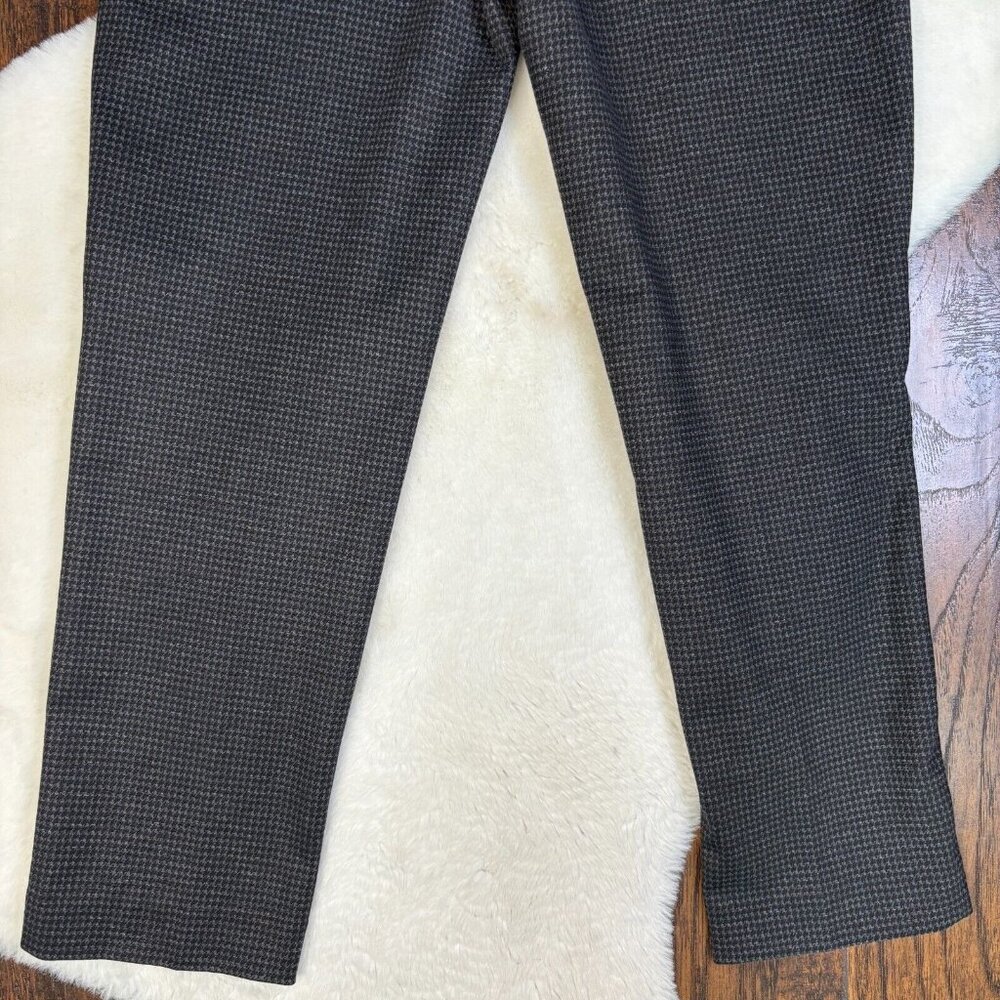 Chico's Pants 1 Women's 8 Black Gray Houndstooth Slim Leg Elastic Waist Pull-On - Picture 6 of 11